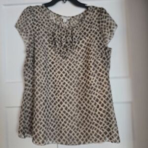 Banana Republic Cap Sleeve Geometric Print Top